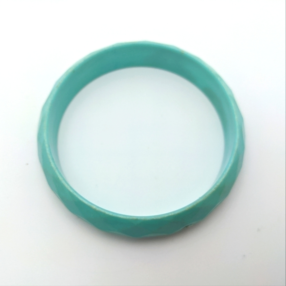 Stackable 80s Avocado Aqua Bangles - image 7